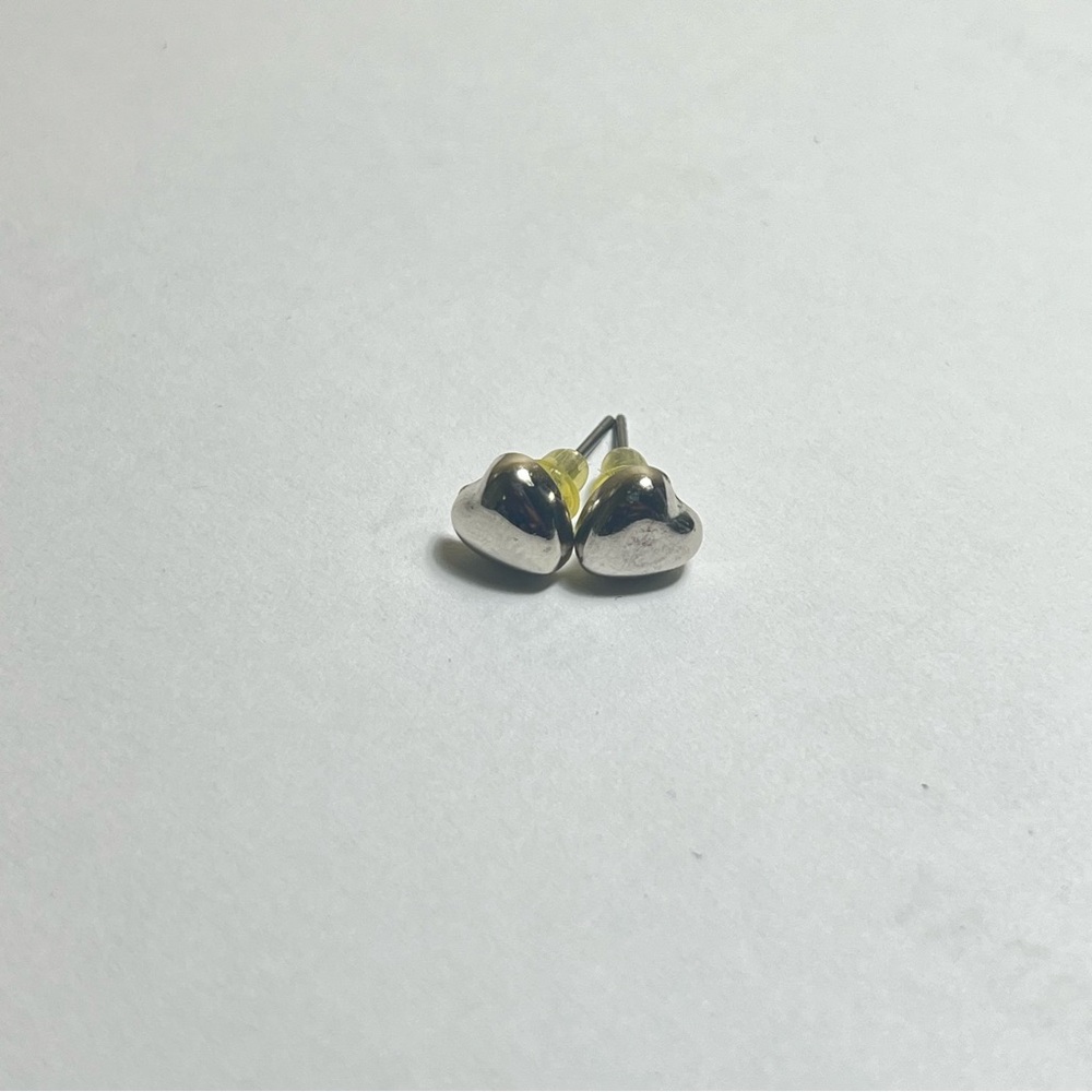 Silver Heart Stud Earrings